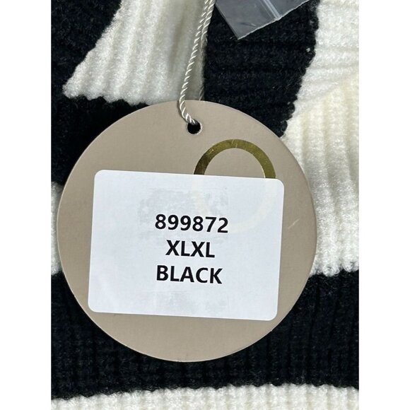 Apricot Long Sleeve Stripe Button Ribbed Sweater in White / Black - Sz XL - NWT - Picture 8 of 9